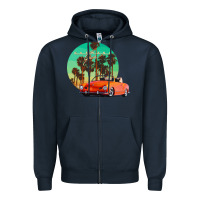 Navy karmann ghia sunset palm love quote Zipper Hoodie - Craftify