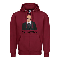 Burgundy Pitbull Mr Worldwide Classic Zipper Hoodie - Craftify