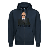 Navy Pitbull Mr Worldwide Classic Zipper Hoodie - Craftify