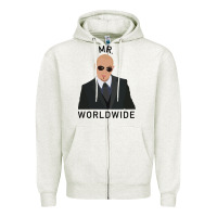 Oatmeal Heather Pitbull Mr Worldwide Classic Zipper Hoodie - Craftify