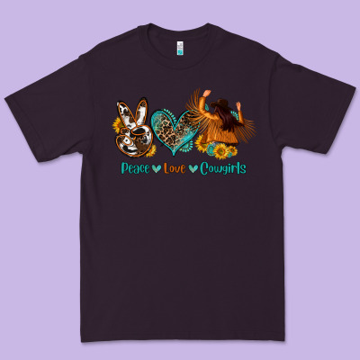 Peace Love Cowgirls Premium Tee Designed By Oliviacreatesart