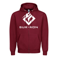 Burgundy sur ron 3 wht music Zipper Hoodie - Craftify