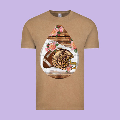American Football And Western Roses Teardrop Vintage Tee Designed By Bundleandbundleshop