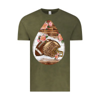 Vintage Olive american football and western roses teardrop Vintage Tee - BundleAndBundleShop