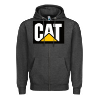 Charcoal Heather cat Zipper Hoodie - Craftify