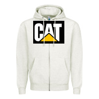 Oatmeal Heather cat Zipper Hoodie - Craftify