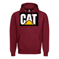 Burgundy cat Zipper Hoodie - Craftify