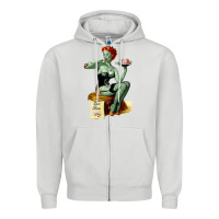 Dove Grey Zombie Pin Up Girl Halloween Zipper Hoodie - Craftify
