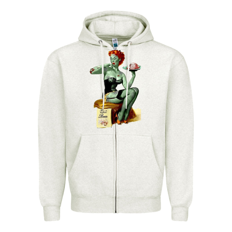Zombie Pin Up Girl Halloween Zipper Hoodie by Craftify | Teevron