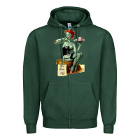 Sports Green Zombie Pin Up Girl Halloween Zipper Hoodie - Craftify