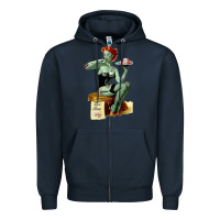 Navy Zombie Pin Up Girl Halloween Zipper Hoodie - Craftify