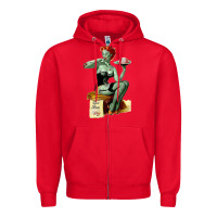 Red Zombie Pin Up Girl Halloween Zipper Hoodie - Craftify