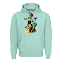 Seafoam Zombie Pin Up Girl Halloween Zipper Hoodie - Craftify