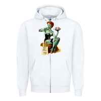 White Zombie Pin Up Girl Halloween Zipper Hoodie - Craftify