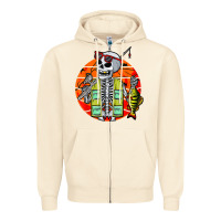 Sandshell skeleton fishing lover moon halloween costume fish Zipper Hoodie - Craftify
