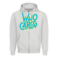 Dove Grey who cares Zipper Hoodie - Craftify