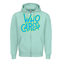 Seafoam who cares Zipper Hoodie - Craftify