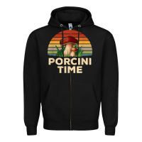 Black vintage sunset porcini mushroom hunting boletus edulis t shirt Zipper Hoodie - Craftify