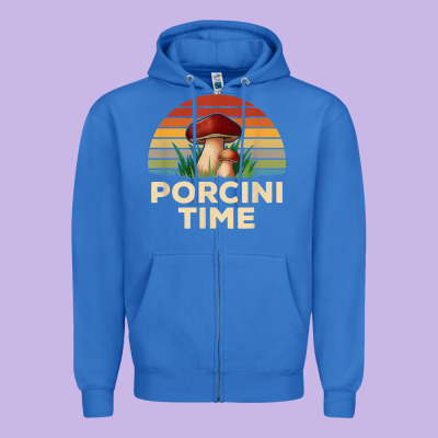 Vintage Sunset Porcini Mushroom Hunting Boletus Edulis T Shirt Zipper Hoodie Designed By Craftify