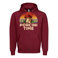 Burgundy vintage sunset porcini mushroom hunting boletus edulis t shirt Zipper Hoodie - Craftify