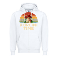 White vintage sunset porcini mushroom hunting boletus edulis t shirt Zipper Hoodie - Craftify