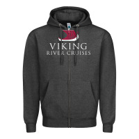 Charcoal Heather Luxury Cruises-Viking River Zipper Hoodie - Craftify