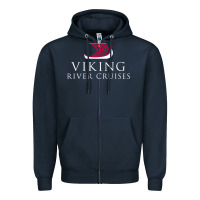 Navy Luxury Cruises-Viking River Zipper Hoodie - Craftify
