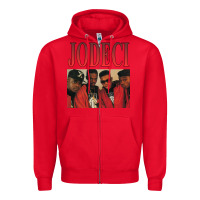 Red JODECI 90S RB FUNK THROWBACK Zipper Hoodie - Craftify