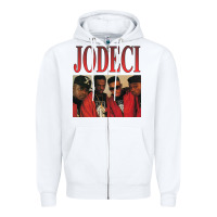 White JODECI 90S RB FUNK THROWBACK Zipper Hoodie - Craftify