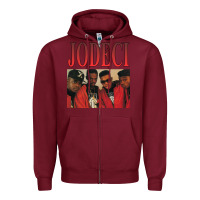 Burgundy JODECI 90S RB FUNK THROWBACK Zipper Hoodie - Craftify
