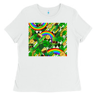 White St. Patrick's Day Ladies Tee - FaDigitalArtStudio