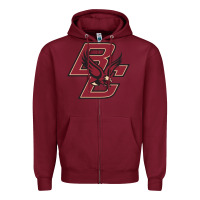 Burgundy boston college Zipper Hoodie - Craftify
