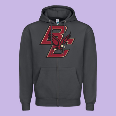 Boston College Zipper Hoodie Designed By Craftify