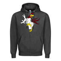 Charcoal Heather foghorn leghorn looney Zipper Hoodie - Craftify