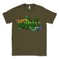 Army Green Happy St. Patrick's Day Classic Tee - HowdyJamesFarm