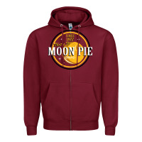 Burgundy moon pie Zipper Hoodie - Craftify