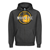 Charcoal Heather moon pie Zipper Hoodie - Craftify