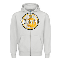 Dove Grey moon pie Zipper Hoodie - Craftify