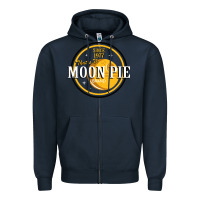 Navy moon pie Zipper Hoodie - Craftify