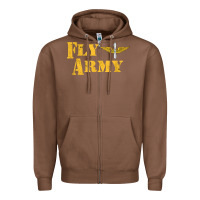 Chestnut Vintage Fly Army Military Pilot Army Aviation Branch Zipper Hoodie - Craftify