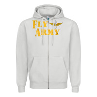 Dove Grey Vintage Fly Army Military Pilot Army Aviation Branch Zipper Hoodie - Craftify