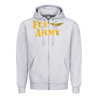 Heather Grey Vintage Fly Army Military Pilot Army Aviation Branch Zipper Hoodie - Craftify