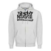 Dove Grey naughty by nature Zipper Hoodie - Craftify