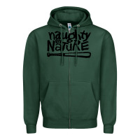 Sports Green naughty by nature Zipper Hoodie - Craftify