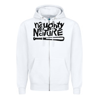 White naughty by nature Zipper Hoodie - Craftify