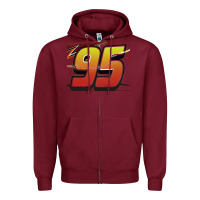 Burgundy No 95 McQueen Zipper Hoodie - Craftify