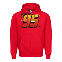 Red No 95 McQueen Zipper Hoodie - Craftify