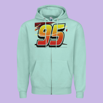 No 95 Mcqueen Zipper Hoodie Designed By Craftify