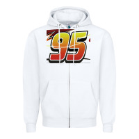 White No 95 McQueen Zipper Hoodie - Craftify