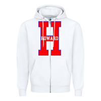 White howard letter Zipper Hoodie - Craftify